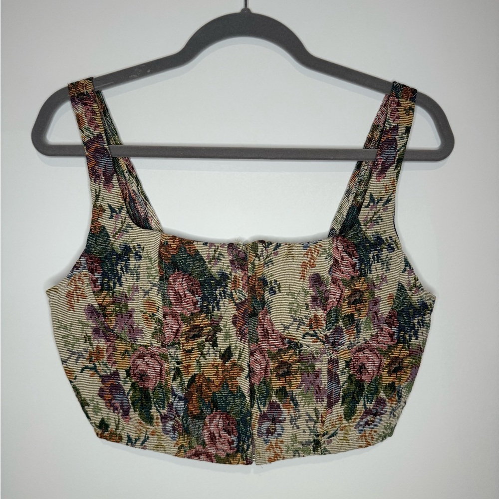 WILD FABLE Floral Corset Tank Top